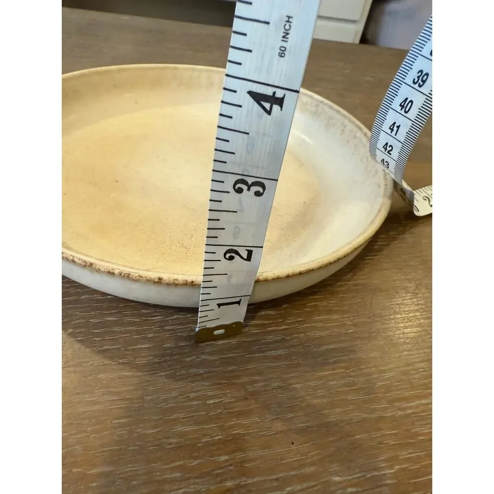 Anthropologie Cream Rustic Boho Ceramic 9 inch diameter Plate Bowl